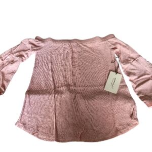 New Coverstiched Elegant Pink Off-Shoulder Crop Top